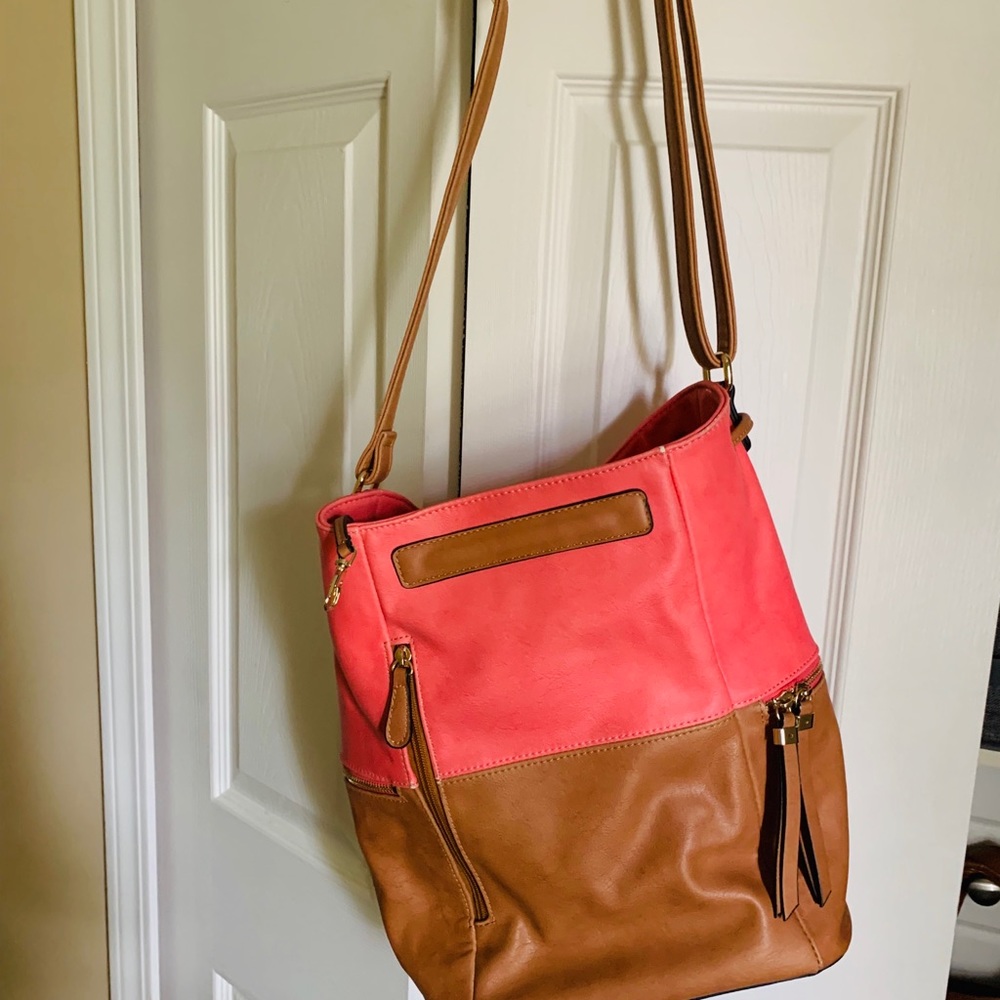 Pink tan purse Simply Noelle
